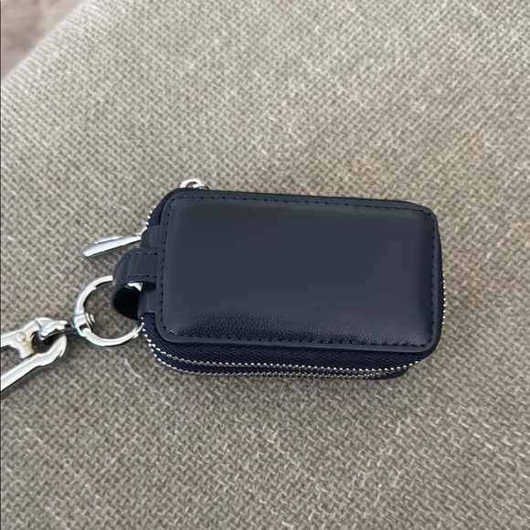 Blue Leather Keychain keyfob Pouch - Picture 2 of 4